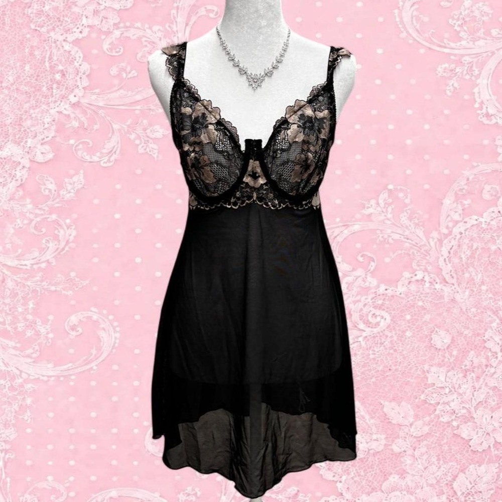 AUDEN BLACK LACE SLIP NIGHTGOWN